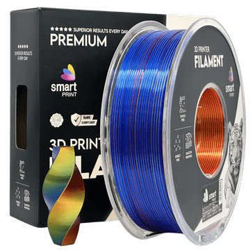 Smart Print Silk PLA Trojna Barva rdeča rumena modra filament 1.75mm - Smart Print Sijajni Filament za 3D Tisk (1kg Kolut)