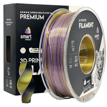Smart Print Silk PLA Trojna Barva črna zlata vijolična filament 1.75mm - Smart Print Sijajni Filament za 3D Tisk (1kg Kolut)
