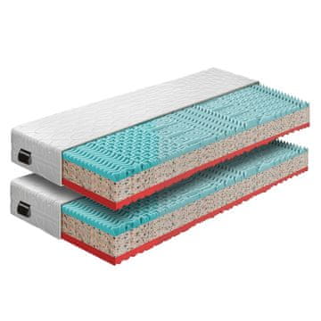 KONDELA Obojestranska penasta vzmetnica (2 kosa) Tamia 80x200 cm - bela