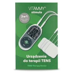 Vitammy STIMULA Elektrostimulator mišic, terapija TENS EMS in masaža 3 v 1 + 4 elektrode