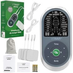 Vitammy STIMULA Elektrostimulator mišic, terapija TENS EMS in masaža 3 v 1 + 4 elektrode