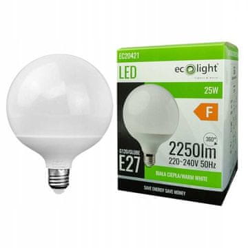 shumee LED žarnica G120 GLOBE E27 25W 3000K 2250lm
