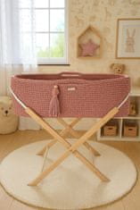 MY SWEET BABY Moses Basket BOHO Handmade with Stand Blush