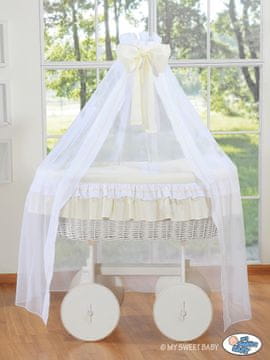 shumee Moses Basket with Canopy Deluxe - Bellamy Cream