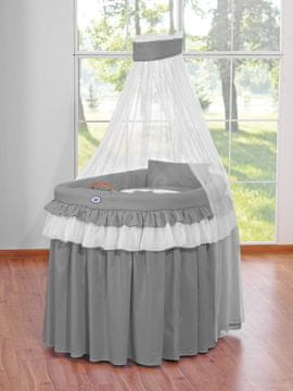 shumee Pletena Mojzesova košara z baldahinom - Little Prince Princess antracit