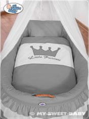 MY SWEET BABY Pletena Mojzesova košara z baldahinom - Little Prince Princess antracit