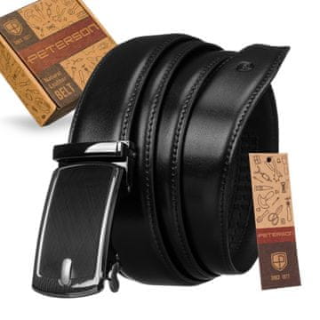 shumee Pašček iz PU in usnja 35 mm PTN AB35-125-02-PUL ČRNE barve