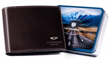 shumee Velika moška usnjena denarnica brez zaponke - Peterson