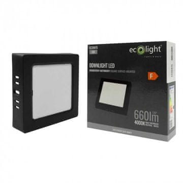 shumee LED VGRADNA SVETILKA N/T KVADRATNA 6W 4000K ČRNA DL-1