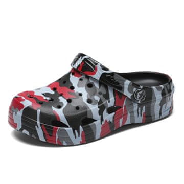 Nikcorp Otroški zaprti natikači iz pene, rdeči cokli s protizdrsnim EVA podplatom, lahka vrtna obutev za plažo in bazen, 31-32 EU