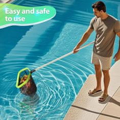 Nikcorp Mreža za čiščenje bazena globoka, dvoslojna najlonska vreča, aluminijast okvir, univerzalna pritrditev, 43,5x26 cm