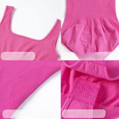 Nikcorp Žensko oblikovalno body Basic Casual, na tanke naramnice, rožnata S, V-izrez, brezšivno, elastičen 85% najlon 15% spandex, za trening in vsakodnevna oblačila, praktični pritiskači