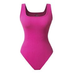 Nikcorp Žensko oblikovalno body Basic Casual, na tanke naramnice, rožnata S, V-izrez, brezšivno, elastičen 85% najlon 15% spandex, za trening in vsakodnevna oblačila, praktični pritiskači