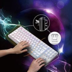 Nikcorp Mehanska igralna tipkovnica TKL, AZERTY razporeditev, Hot-Swap zamenljiva stikala, RGB osvetlitev, žična, bela barva