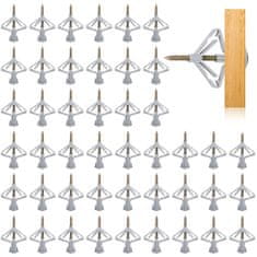 Nikcorp Metuljasti vložki za mavčne plošče z vijaki, 13 x 35 mm, nerjaveče jeklo, komplet 100 kosov, za suhomontažo in votle stene