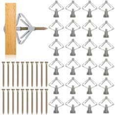 Nikcorp Metuljasti vložki za mavčne plošče 13x35 mm z vijaki iz nerjavečega jekla, komplet za suho gradnjo, 50 kosov (100 delni set)