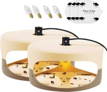 Nikcorp Lepilna past za bolhe, komarje in muhe s svetlobo, učinkovita svetilka proti žuželkam brez kemikalij, komplet 2 kosa