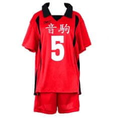 Nikcorp Haikyuu cosplay kostum Nekoma High anime komplet, majica in kratke hlače za odbojko, rdeč, zračen poliester, velikost XL