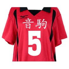 Nikcorp Haikyuu cosplay kostum Nekoma High anime komplet, majica in kratke hlače za odbojko, rdeč, zračen poliester, velikost XL