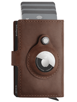 shumee Denarnica HIKER za AirTag iz strojenega usnja Nomad, rjava