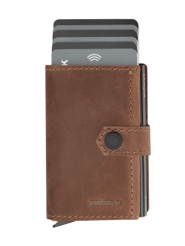 shumee Denarnica HIKER iz poliranega in voskanega usnja Hunter v barvi konjaka