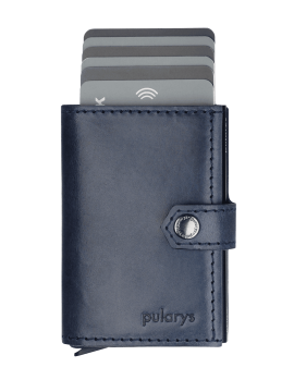 shumee Denarnica HIKER Go iz rastlinsko strojenega nomadskega usnja, temno modra