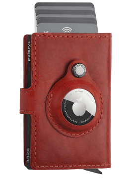 shumee Denarnica HIKER za AirTag iz strojenega usnja Nomad, rdeča