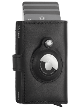 shumee Denarnica HIKER za AirTag iz strojenega usnja Nomad, črna Nomad