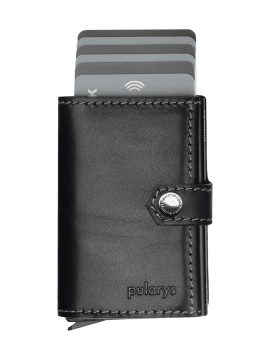 shumee Denarnica HIKER Go iz rastlinsko strojenega nomadskega usnja, črna