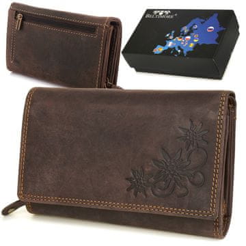 shumee Ženska denarnica Beltimore vrhunskega rjavega usnja iz nubuka