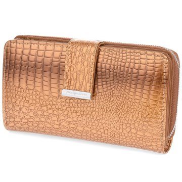 shumee Ženska usnjena denarnica velika horizontalna lakasto usnje