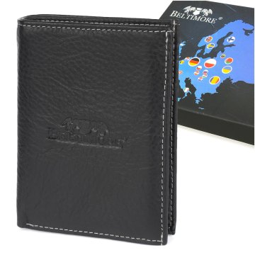 shumee Črna vintage usnjena denarnica Beltimore G76 Vertical Large RFiD