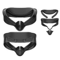 Nikcorp Obrazni vmesnik za Meta Quest 3S, prezračevana VR podloga iz PU usnja in pene, zaščita pred rosenjem in svetlobo, črn