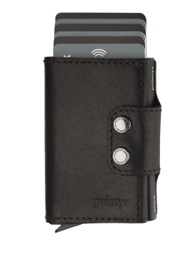 shumee Denarnica DOPPIO iz nomadskega usnja, črna