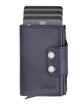 shumee Denarnica DOPPIO iz usnja Nomad, temno modra