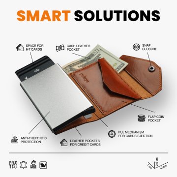 shumee Denarnica PORTER Go iz rastlinsko strojenega usnja Nomad v barvi konjaka