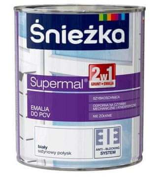 shumee Śnieżka Supermal PVC emajl bela 0,75 l