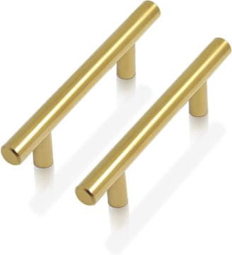 shumee Ročaj za pohištvo za omarice s predalniki, kovinski, zlati, 128 mm, 15 kosov.