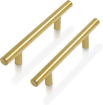 shumee Ročaj za predale, jeklo, zlata barva, 15 cm, 12 kosov