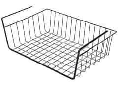 Viseča košara pod polico, kovinski organizator, XL 40 cm, črna košara