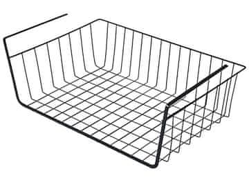 Viseča košara pod polico, kovinski organizator, XL 40 cm, črna košara