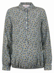 shumee Ženska kaki majica z dolgimi rokavi za nosečnice z naramnicami