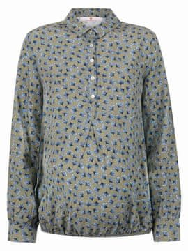 shumee Ženska kaki majica z dolgimi rokavi za nosečnice z naramnicami