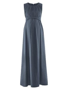 shumee Elegantna maksi obleka brez rokavov za nosečnice v sivi barvi z naramnicami