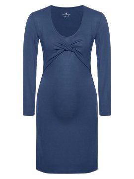 shumee Temno modra ženska nosečniška obleka z naramnicami