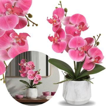 sarcia.eu Umetna orhideja, roza orhideja v loncu, realistična, dekorativna PREMIUM cvetlica 28 cm