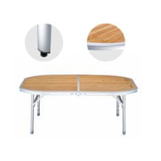 shumee KING CAMP Zložljiva miza iz bambusa 120 x 80 cm