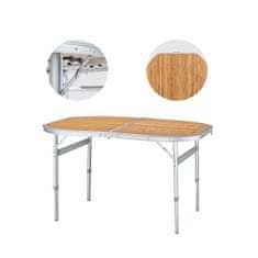 shumee KING CAMP Zložljiva miza iz bambusa 120 x 80 cm