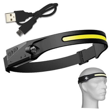 shumee Polnilna LED naglavna svetilka 2 v 1 - 4 načini delovanja, nastavljiv trak