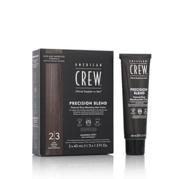 American Crew Precision Blend Natural Grey Blending Hair Color Odtenek 2-3 dark Set barva za lase 3 x 40 ml za moške